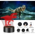 thumbnail image 3 of Luz nocturna de dinosaurio 3D para niños, lámpara de dinosaurio, lámpara LED de ilusión 3D con 16 colores cambiantes/control remoto, lámpara LED óptica, regalo de cumpleaños para niños/niñas, 3 of 5