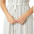 thumbnail image 4 of Briggs Women's Linen Blend Dress with Drawstring Waist (Cream Stripe, Small), 4 of 4