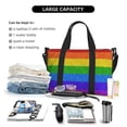 thumbnail image 4 of Travel Duffle Bag Colorful Glitter Rainbow Travel Tote Bags Carry on Luggage Waterproof Weekender Bags with Top Handle Adjustable Shoulde Strap for Travel Gym, 4 of 5