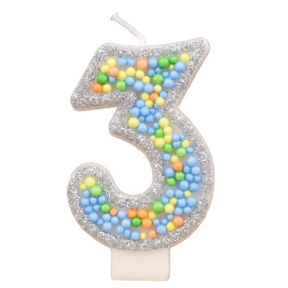 Goleeg Birthday Candles - Number 3 Candle, Colorful Macaron Candles, Cake Decorations, Theme Party Supplies