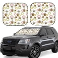thumbnail image 2 of Uemuo Donut Sloth Printed 2 PCS Car Windshield Sun Shade, Auto Sun Heat and UV Rays Blocker, Foldable Automotive Front Window Sunshade Protector, 2 of 7
