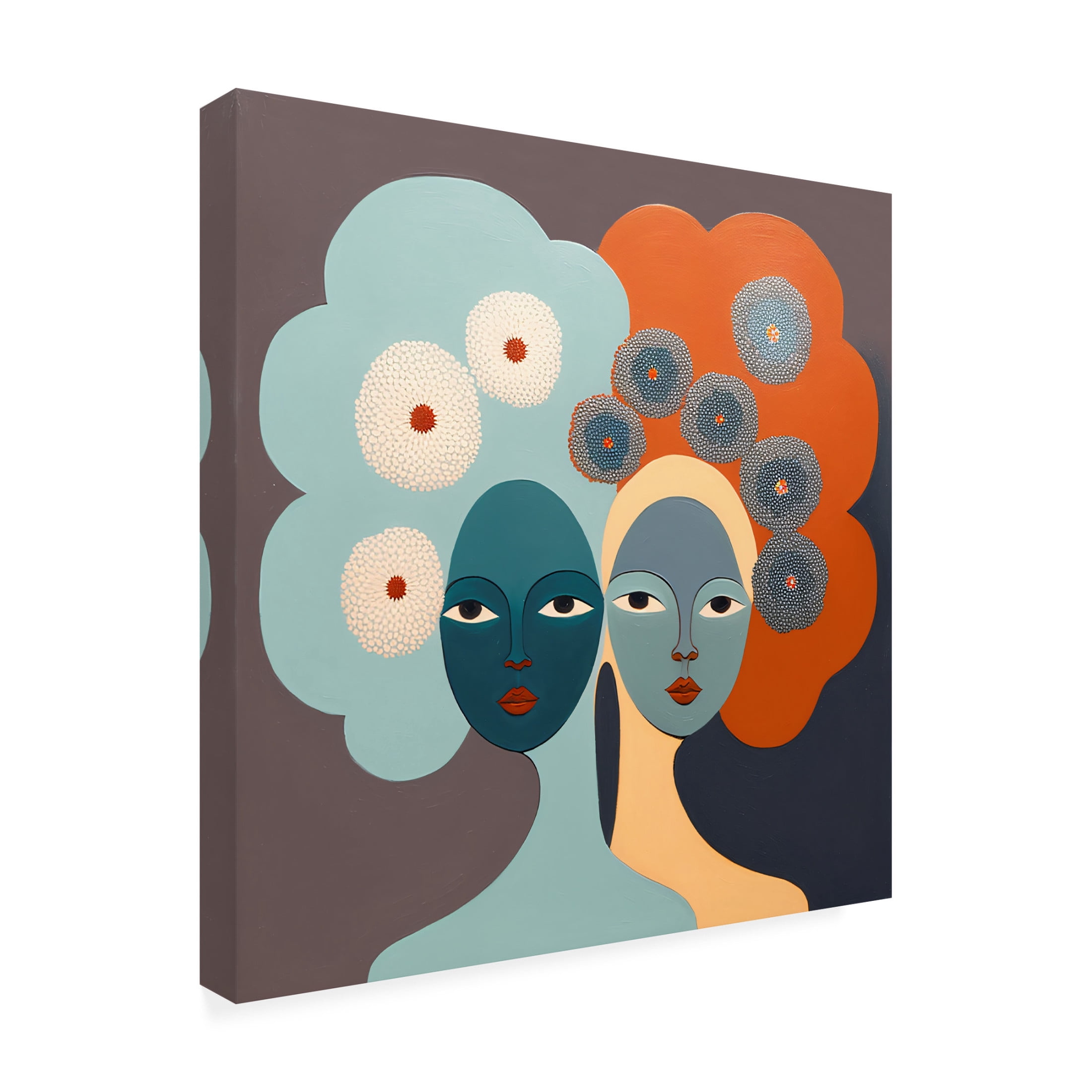 Canvas Wall Art - Ray Heere 'Mid Century Diversity Portraits 14' Wall Art for Living Room, Bedroom, or Office Décor by Trademark Fine Art - 18 x 18 Inches