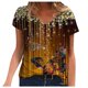 thumbnail image 2 of Puntoco Tallas grandes Mujer Manga corta Impreso Cuello en V Tops Camiseta Blusa Puntoco Puntoco-2438, 2 of 3