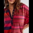 thumbnail image 4 of Vestido Estilo Babydoll de Rayas en Contraste para Mujer, Estilo Y2K, con Retazos de Verano, Estilo Vintage, Cuello en V y Corta. Rosa Roja S, 4 of 7