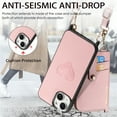 thumbnail image 5 of ELEHOLD Wallet Crossbody for iPhone 15 Pro Case,Independent Card Holder PU Leather Case with Detachable Crossbody Strap Zipper Purse Shockproof Cover for Women Girls for iPhone 15 Pro,Pink, 5 of 7