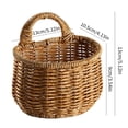 thumbnail image 2 of Woven Hanging Basket Wall Storage,Farmhouse Rattan Flower Bin Kitchen Onion Organizer Rustic Handle Basket Container for Ginger Garlic,Boho Fruit Basket for Plants, Flowers, 2 of 5