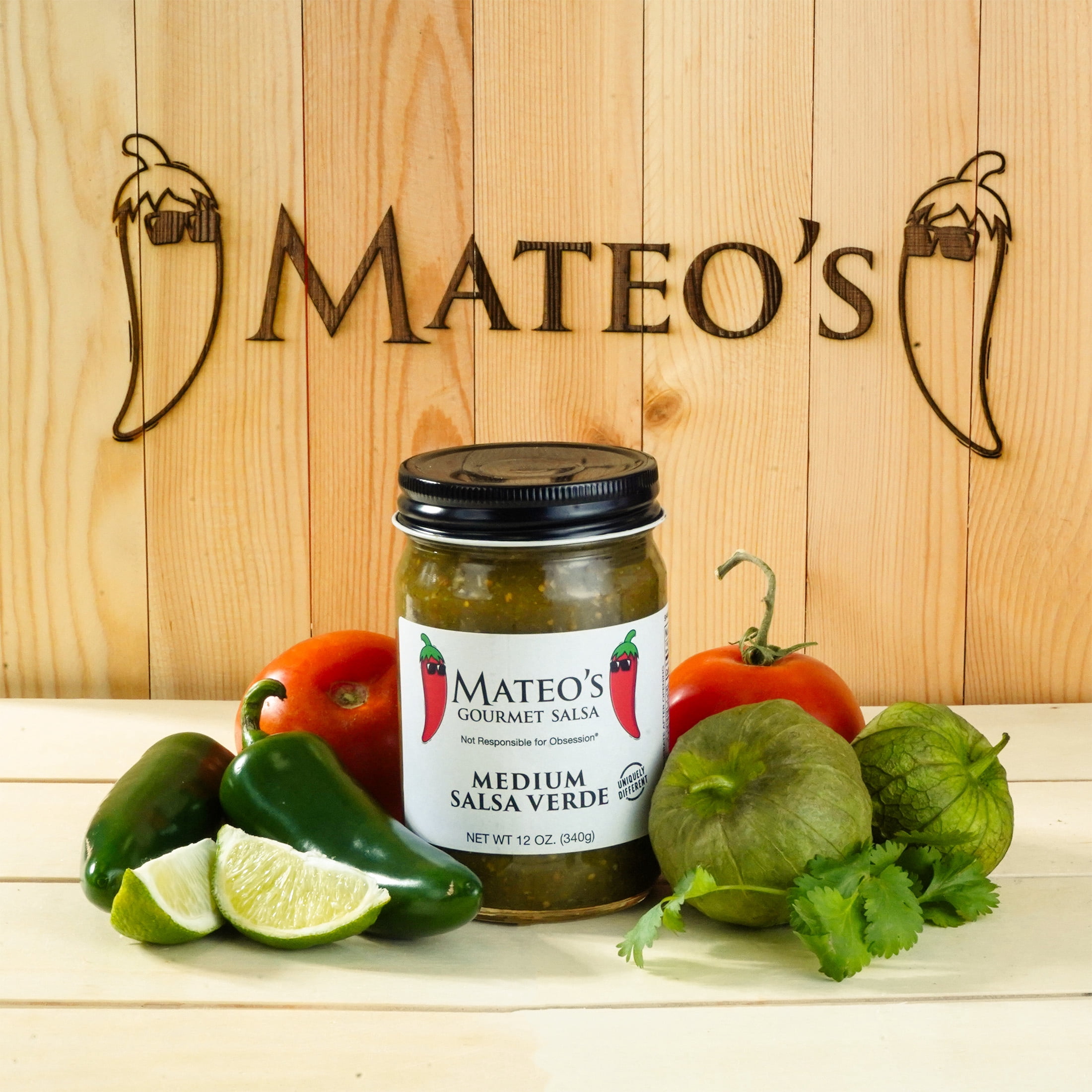 (3 pack) Mateo's Gourmet Salsa Verde, All Natural, Medium Heat, 12oz Glass Jar