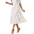 thumbnail image 4 of Falda Floral para Mujer Chifón A-line Larga con Volantes en Capas Boho Verano Midi Falda L Blanca, 4 of 6