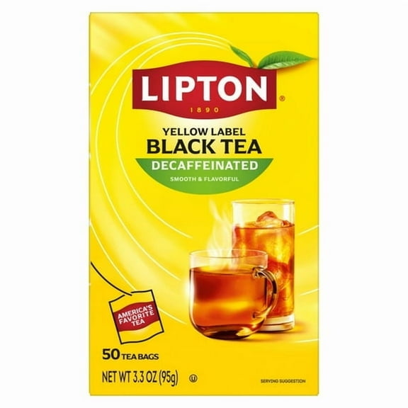 Lipton Black Tea Bags, Decaffeinated, 50 Count - 2pack