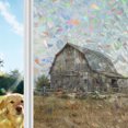 Window Privacy Film Decorative, Farmhouse Wood Barn Stained Glass ...