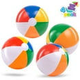 thumbnail image 2 of Syncfun 4 Pcs 20" Inflatable Beach Balls, Large Rainbow Beach Balls, Summer Beach Pool Party Toys for Kids and Adults, 2 of 8