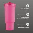 thumbnail image 3 of TAL Stainless Steel Hudson Tumbler with Flip-Up Straw, 40 oz, Bright Pink, 3 of 7