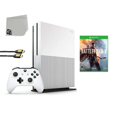 234-00051 Xbox One S White 1TB Gaming Console with Battlefield 1 BOLT AXTION Bundle Used