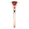 thumbnail image 3 of 1.5 ctw Solitaire Anniversary Ring for Women | Round Cut Natural Garnet | Hyperallergenic Solid 18K Rose Gold, 3 of 5