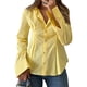 thumbnail image 1 of Camisas de Vestir de Larga con Botones para Mujer, Sin Arrugas, con Cuello, para el Trabajo o la Oficina, Blusas Lisas, Tops Tipo Corsé Amarillo L, 1 of 9