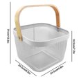thumbnail image 3 of Metal Mesh Steel Basket, Garden Harvest Basket, Square Wire Basket with Handle Storage Organizer, Multi-functional Fruit Basket for Kitchen Bathroom Picnic Shopping Decor Cabinet Home, 3 of 8