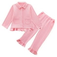 thumbnail image 2 of GYRATEDREAM 1-6T Toddler Baby Girl Two Piece Pajamas Set Long Sleeve Ruffle Button Down Cotton Pajamas Top Pants Sleepwear Clothes, 2 of 10