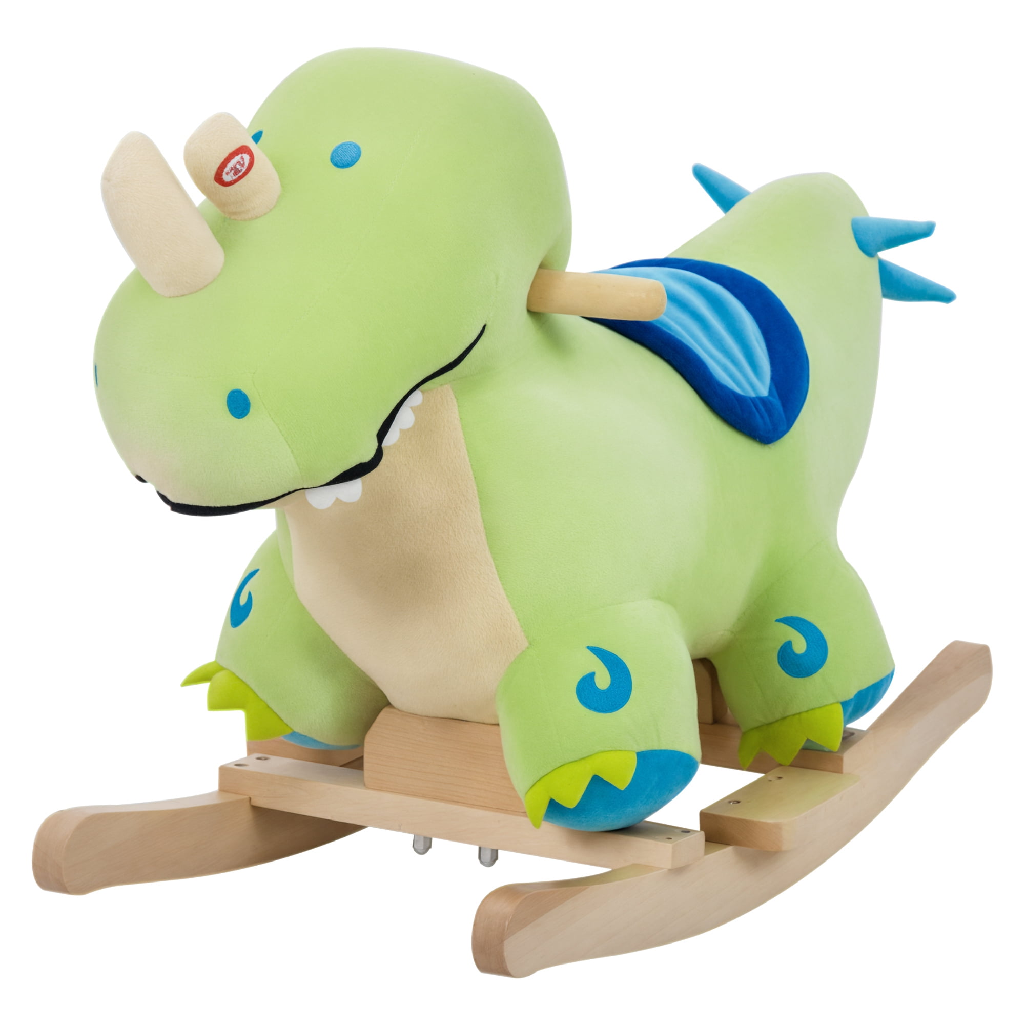 Plush Toddler Rocking Dinosaur, Green Traditional Toy with Realistic Sounds, ASTM F963/CPSIA Certified, 66 lbs Capacity for 18+ Months Indoor Play