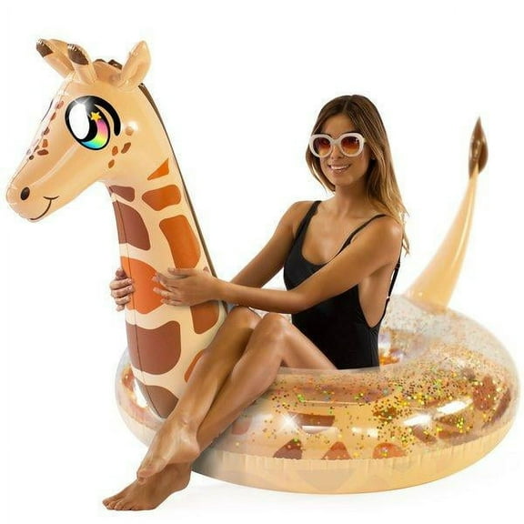Pool Candy Giraffe Jumbo Pool Tube, PVC Glitter