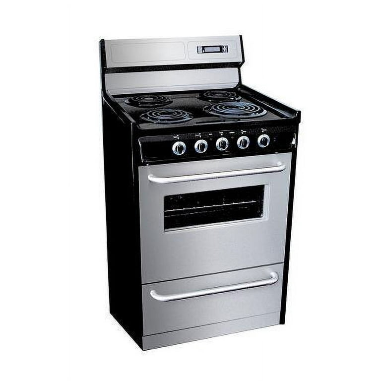 Summit TEM210BRWY 30 Inch Freestanding Electric Range with 4 Coil Burners,  3.7 cu. ft. Oven Capacity, Storage Drawer, Oven Window, Adjustable Oven  Racks, Chrome Drip Pans, Indicator Lights, Waist-High Broiler, and ADA  Compliant