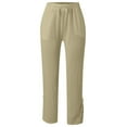 thumbnail image 5 of vigerkar 2025 Summer Women Casual Lightweight Drawstring Elastic Waist Pants with Pockets Beige, L, 5 of 7