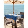 thumbnail image 3 of Outdoor Tablecloth with Umbrella Hole for Patio/Picnic/Party/Camping, Navy Blue Striped Waterproof Table Cloth Square Cover Washable, Blue White Ombre Farmhouse Gradient (60"x 60"), 3 of 9