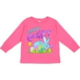 thumbnail image 3 of Inktastic Happy Easter Blue Bunny and Eggs in Grass Boys or Girls Long Sleeve Toddler T-Shirt, 3 of 5