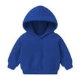 thumbnail image 2 of Jinhomg Little Boys Girls Sweatshirt Toddler Kid Long Sleeve Hooded Tops Kids Warm Comfy Solid Fall Hoodies Blue 4-5 Years, 2 of 5
