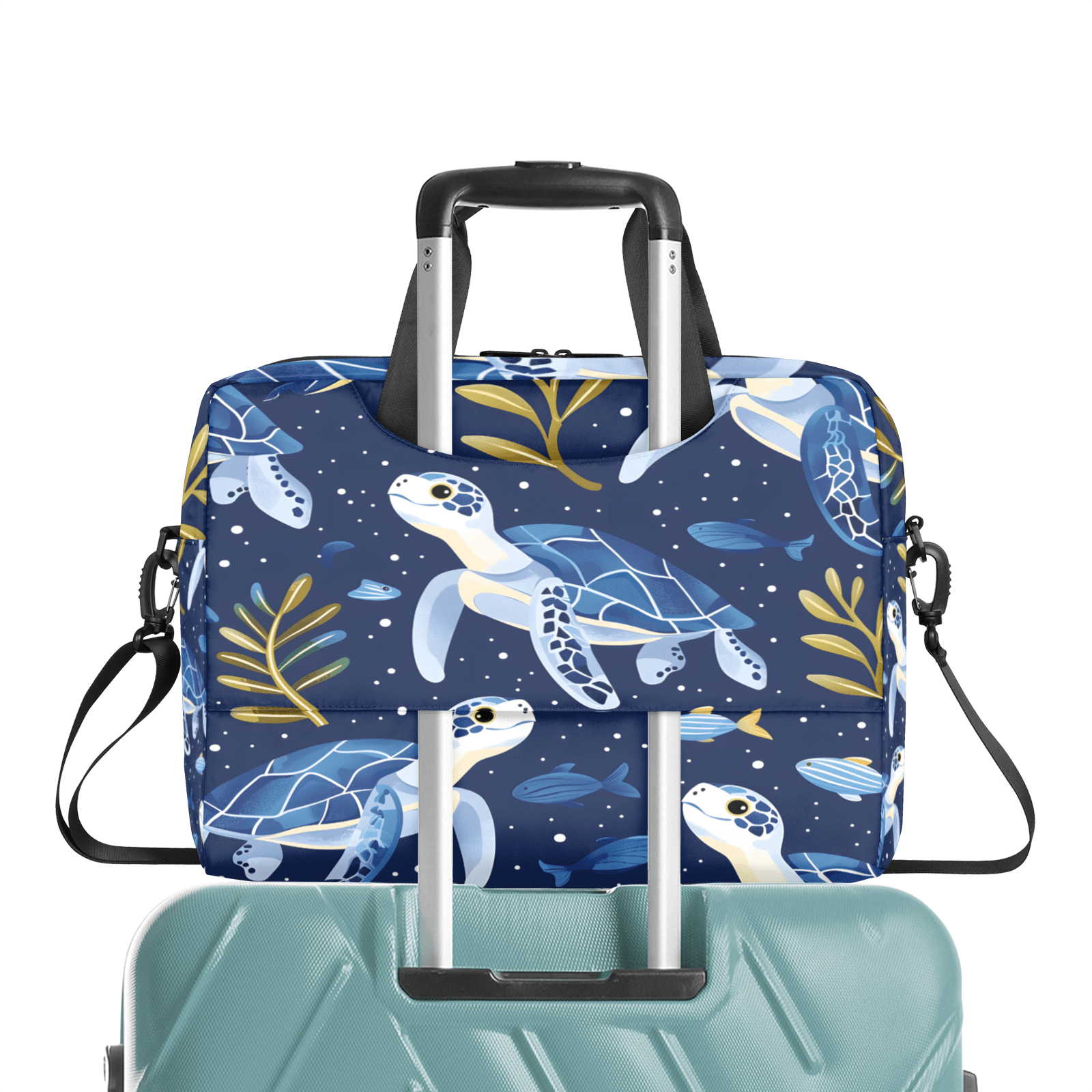 Herdesigns Sea Turtle Laptop Bag for Women Men, Computer Case Briefcase Messenger Bags, 15-15.6 inch Laptop Sleeve Shoulder Bag