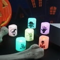 thumbnail image 2 of Hallowen Flameless Votive Candles Color Changing, Battery Operated LED Flickering Tealight Candles with Skull Skeleton Decals for Halloween Home Decoration Gift, 1.5" x 1.7", Pack of 6, 2 of 10
