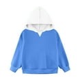 thumbnail image 4 of UAMVSH Oversized Hoodies for Girls and Boys Cute Kids Long Sleeve Sweatshirts Casual Comfy Hooded Pullover Tops with Pockets(14-15 Years,Dark Blue), 4 of 7