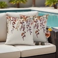thumbnail image 4 of Fall Leaves Outdoor Waterproof Pillow Covers, Vintage Rustic Watercolor Leaf Plants Decorative Square Throw Pillowcase Sofa Cushion Sham for Patio/Couch/Chair, 18"x18" 2 Pack, 4 of 8