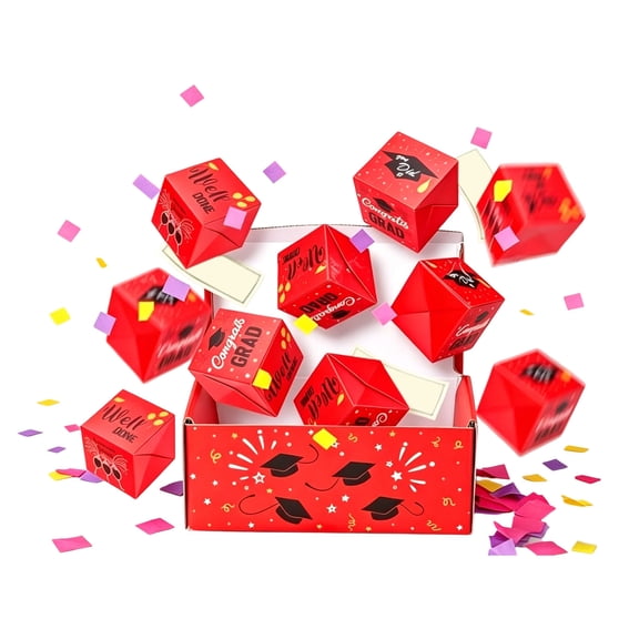 HOARBOEG Surprise Explosion Gift Box Set, Up Bouncing Money Box with Confetti, Folding Jumping Surprise Box for Cash Gift, DIY Exploding Present, 10 Bouncing Boxes Gift Box Gift Bag
