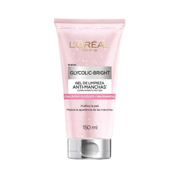 Gel limpiador L'Oréal Paris glycolic bright antimanchas ácido glicólico, niacinamida 150 ml