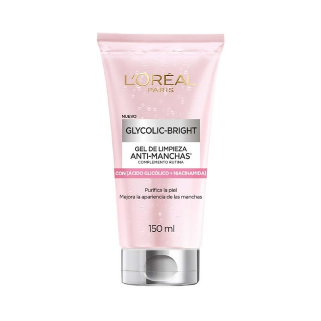 Gel limpiador L'Oréal Paris glycolic bright antimanchas ácido glicólico, niacinamida 150 ml