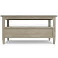 thumbnail image 2 of Simpli Home Warm Shaker 36 inch Wide Solid Wood Transitional Square Coffee Table in Distressed Grey, 2 of 12