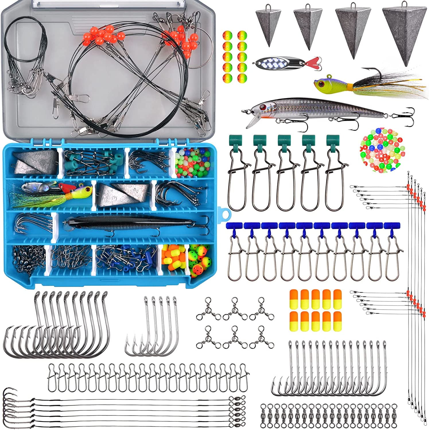 Surf Fishing Rig Saltwater Lure Making Kit, 139pcs Terminal Tackle  Assortment Included Sinkers Sliders Hooks Swivels Floats Beads For Fish  Finder Surf