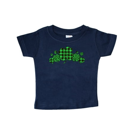 

Inktastic St. Patrick s Day Clovers in Plaid Gift Baby Boy or Baby Girl T-Shirt
