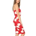 thumbnail image 2 of Women's Sexy Strapless Slim Fit Polka Dot Pattern Tube Top Bodycon Mini Midi Dress, 2 of 5