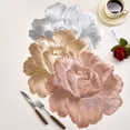 thumbnail image 5 of Round 15x15 Inch Floral Pattern Placemats Set of 4, Glossy Surface Easy to Clean Table Mats for Dining and Party, 5 of 13