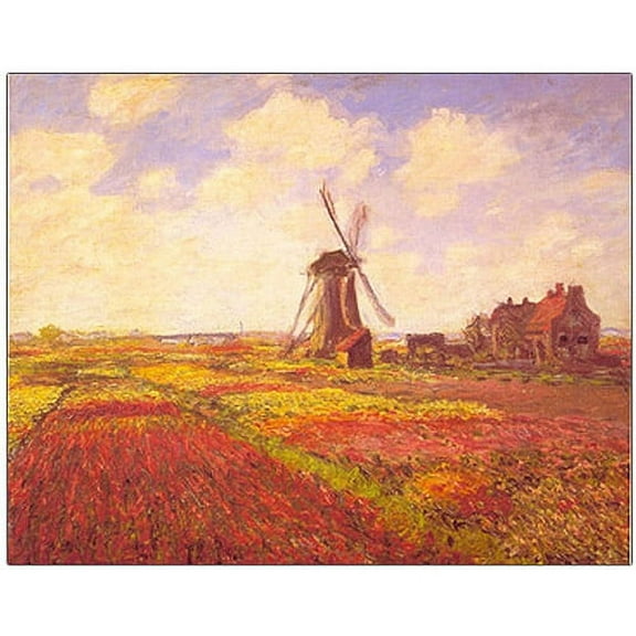Trademark Fine Art "Tulips in a Field" Canvas Art by Claude Monet