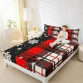 thumbnail image 4 of Manfei White Snowflake Twin 3-Piece Sheet Set, 4 of 7
