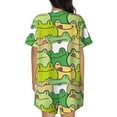 thumbnail image 3 of Kdxio Cartoon Frog Print Pajamas Sets for Women Short-Sleeved Pjs with Lounge Shorts Two Piece Sleepwear S-4XL, 3 of 8