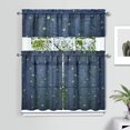 thumbnail image 2 of Kitchen Curtains 36 Inch Short - 3 Panel Set, Rod Pocket Window Curtain, 100% Polyester for Farmhouse, Cafe, Kitchen, Living Room, Bedroom, Galaxy & Space-Themed Design, Easy Wash, 2 of 6
