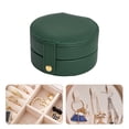 thumbnail image 2 of Joyero portátil Caja de exhibición de pendientes para mujer (doble capa verde), 2 of 7