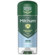 Mitchum Triple Odor Defense Unscented Gel, Anti-Perspirant & Deodorant, 3.4 oz (Pack of 2)