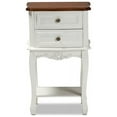 thumbnail image 3 of Darla Classic and Traditional French White and Cherry Brown Finished Wood 2-Drawer Nightstand, 3 of 6