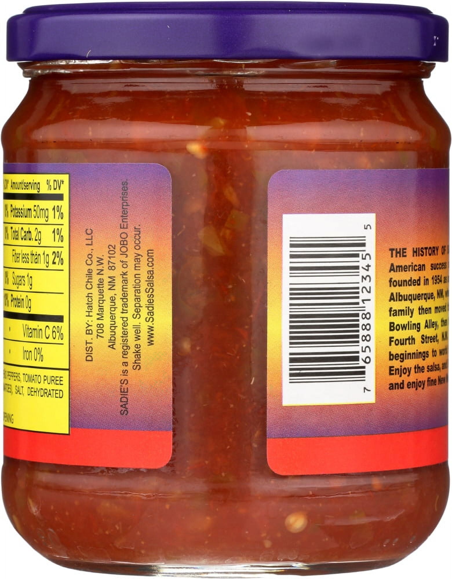 (3 pack) Sadie's Salsa Hot, 16oz, 1 Count, Kosher, Non-GMO, Gluten-Free, Chunky Salsa