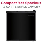 Frigidaire 1.6 Cu. ft. Compact Refrigerator with Freezer Compartment, Black Mini Fridge for Bedroom, Dorm, Office, Apartment