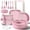 24-Piece Pink Detachable Set, variant on 24Pcs Non-Stick Pots and Pans Cookware Set, Induction Compatible Stackable Kitchen Cookware with Removable Handles, Includes Skillet Frying Soup Steak Pan, Easy Clean Multi Color Cooking Kit for